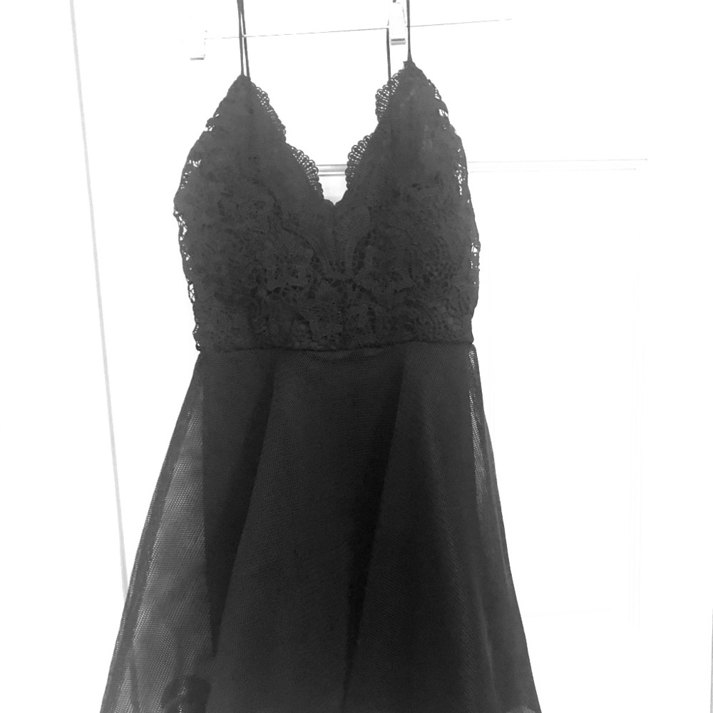 Black, flirty night out dress